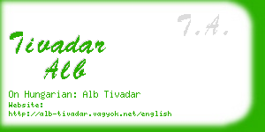 tivadar alb business card